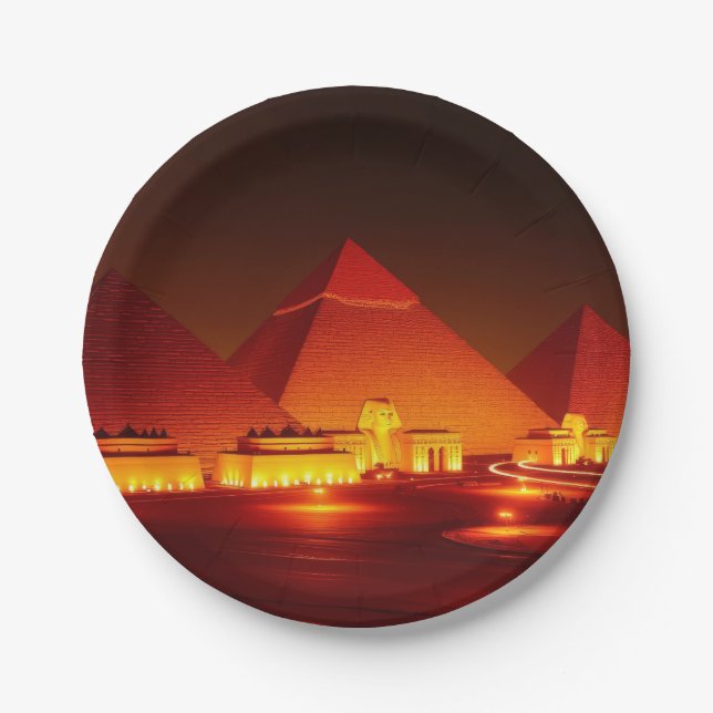 Alte Pyramiden Pappteller (Vorderseite)