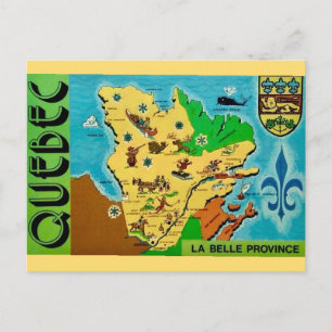 Alte Quebec-Karte auf Postkarte