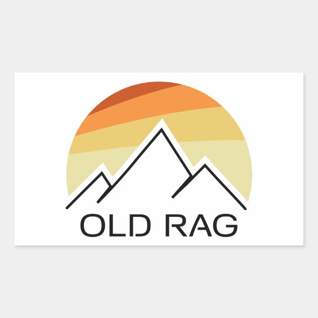 Alte Rag Mountain Retro Rechteckiger Aufkleber (Vorderseite)