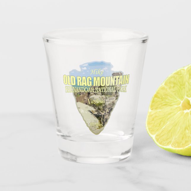 Alte Rag Mtn (Pfeilspitzen) Schnapsglas (Vorderseite)