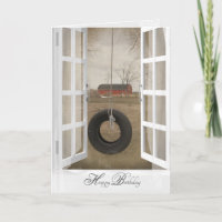 alte Reifenschwung mit Scheune Geburtstag