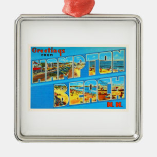 Alte Reise-Andenken des Hampton-Strand-New Ornament Aus Metall