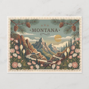 Alte Reisewerbeplakate aus Montana Postkarte