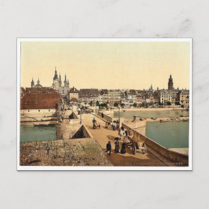 Alte Rheinbrücke (d. h. Alte Hauptbrücke) und Stad Postkarte