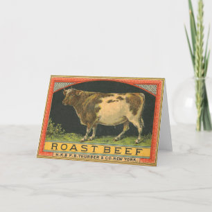 Alte Rinderbraten-Werbung Karte
