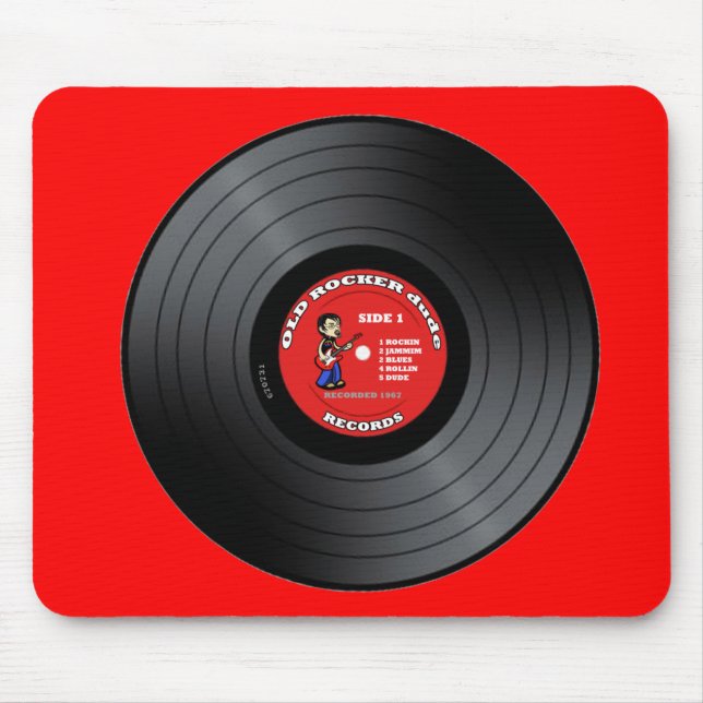 Alte Rocker-Typ-Vinylaufzeichnung Mousepad (Vorne)