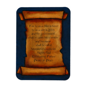Alte Rolle: Schrift, Bibel-Vers: Jesaja Magnet