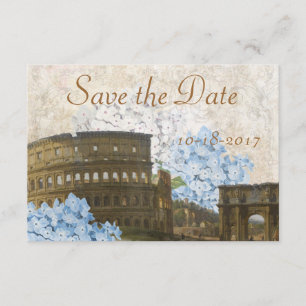 Alte Rom blaue Hydrangea-Save the Date Karte