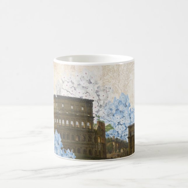 Alte Rom blaue Hydrangea-Tasse Kaffeetasse (Mittel)