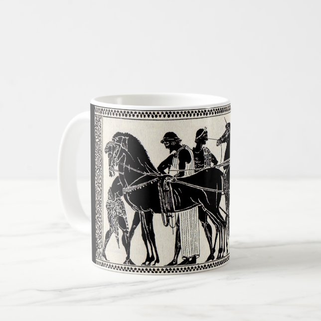 alte römische Männer und Pferde Kaffeetasse (Vorderseite Links)