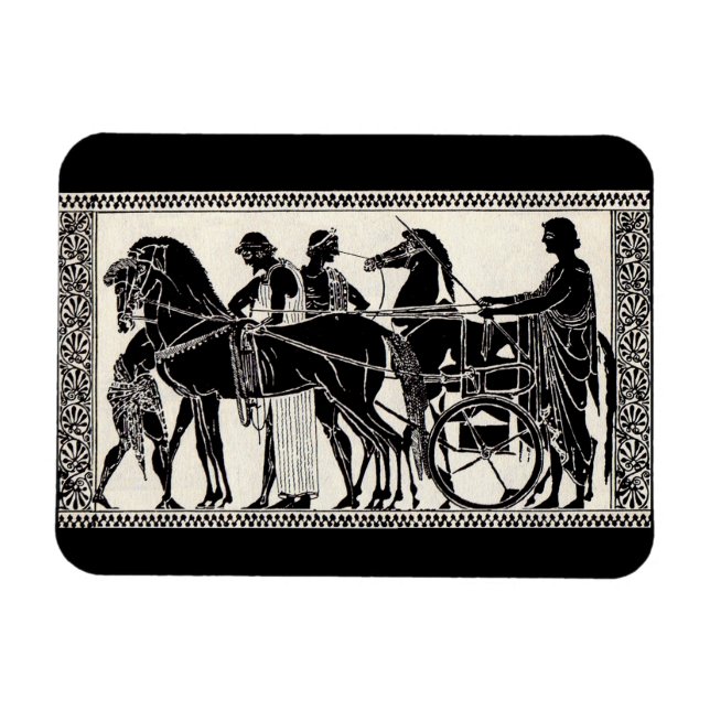 alte römische Männer und Pferde Magnet (Horizontal)