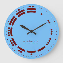 Alte Rote Blaue Mayaziffern Minimalistische Kunst Große Wanduhr