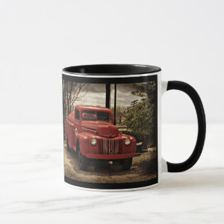 Alte rote Firetruckkaffee-Tasse Tasse