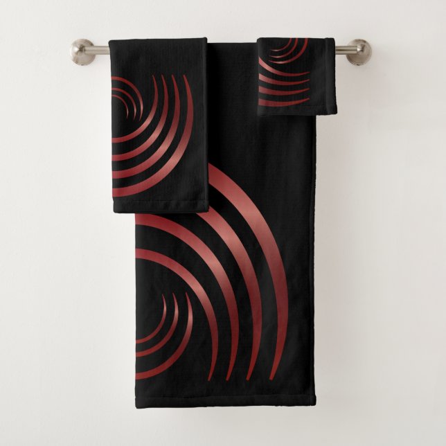 Alte rote Symbole Alien Crop Circle Badhandtuch Set (Insitu)