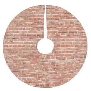 Alte, rote Ziegelmauer. Polyester Weihnachtsbaumdecke