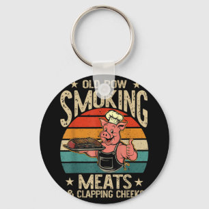 Alte Rows Smokin Fleisch und Klatschen Wangen Funn Schlüsselanhänger