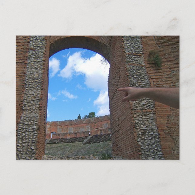 Alte Ruins Taormina, Sizilien Postkarte (Vorderseite)