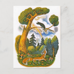 Alte russische Illustrationen, Äsops Fabeln 10 Postkarte