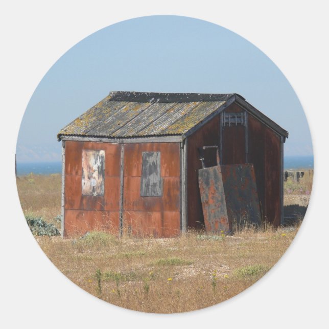 Alte Rustenhütte Kabine Runder Aufkleber (Vorderseite)