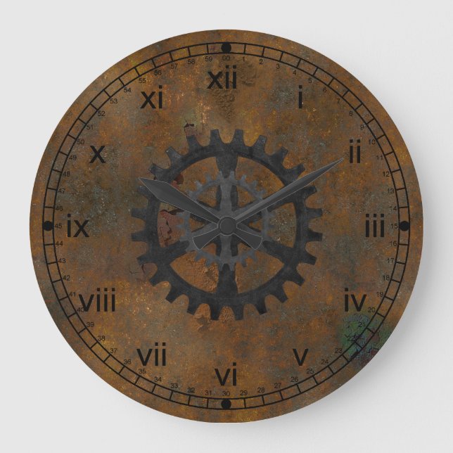 Alte Rustenuhr Große Wanduhr (Vorderseite)