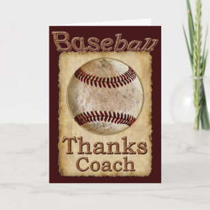 Alte Rustikale Vintage Baseball-Dankenkarte Dankeskarte