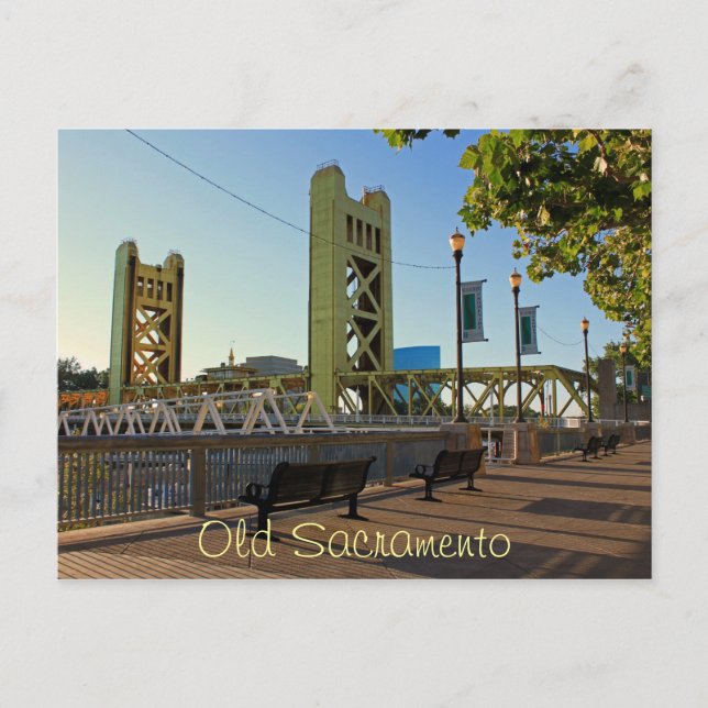 Alte Sacramento Tower Bridge Postcard Postkarte (Vorderseite)