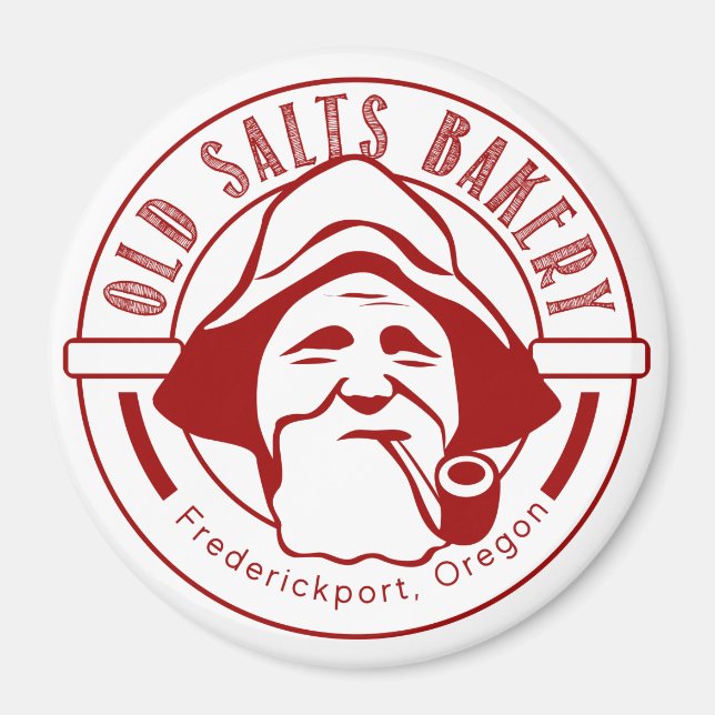 Alte Salate Bäckerei Rot und Weiß Magnet (Vorne)