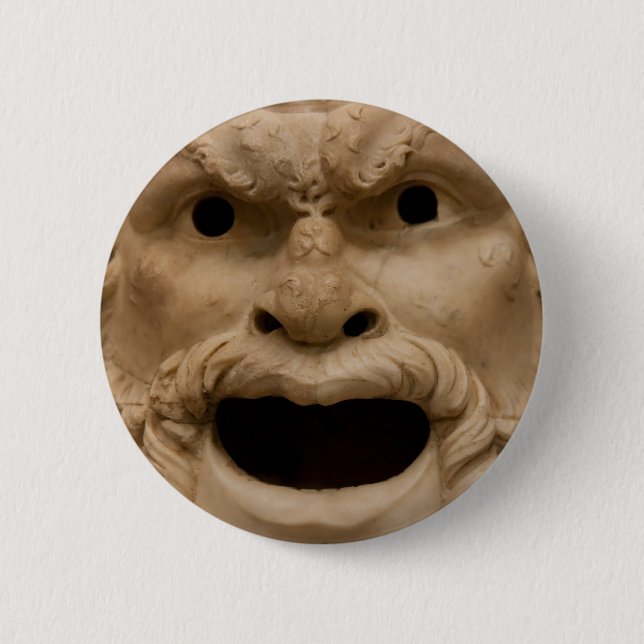 Alte Satyrmaske Button (Vorderseite)
