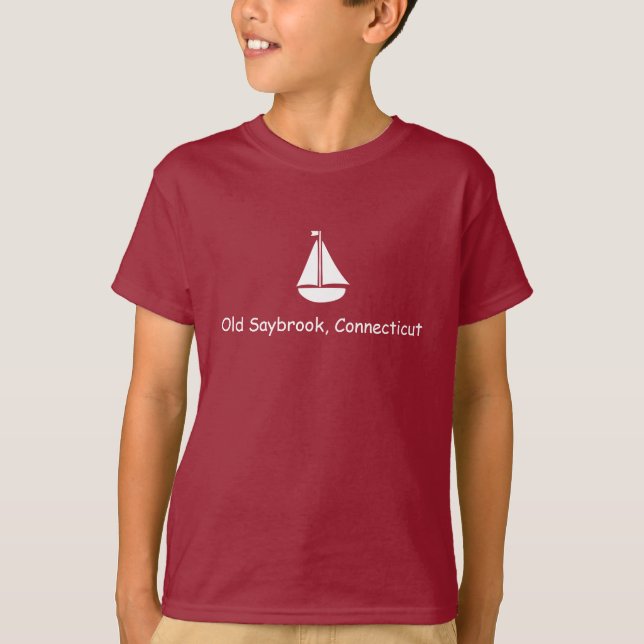 ALTE SAYBROOK-VERBINDUNG MIT SAILBOOT-T - Shirt (Vorderseite)