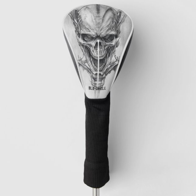 Alte Schädel-Skizze Golf Headcover (Vorderseite)