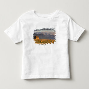 Alte Scheune, eingerahmt von Heuballen und dramati Kleinkind T-shirt