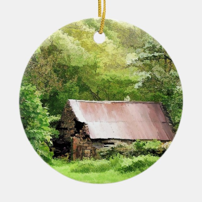 ALTE SCHEUNE KERAMIKORNAMENT (Vorne)