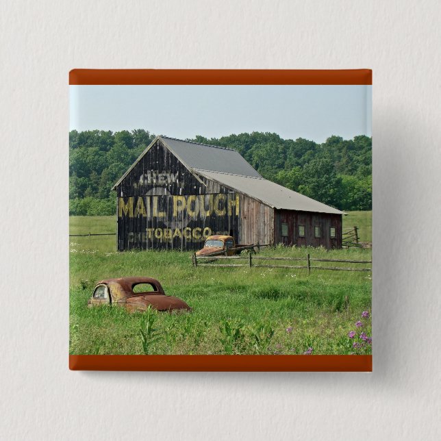 Alte Scheune Mail Pouch Tabakwerbung Button (Vorderseite)