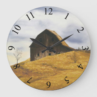 Alte Scheune mit Windmühle Große Wanduhr