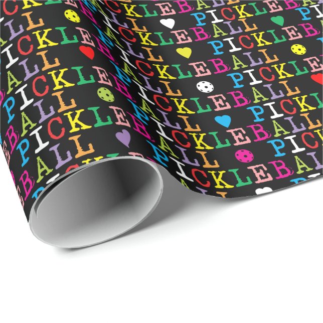 alte Schreibmaschine von Pickleball auf schwarzem  Geschenkpapier (Rolleneckpunkt)