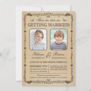 Alte Schul-Fotos Hochzeitseinladung Einladung