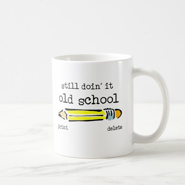 Alte Schulbleistift-lustiger Tassen-Spaß Kaffeetasse (Rechts)