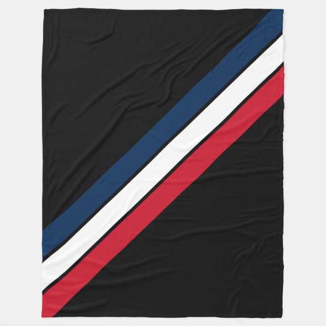 Alte Schule gestreifter 70er 80er Retro Racing Str Fleecedecke (Vorderseite)