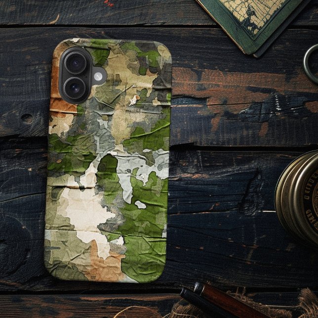 Alte Schule grüne militärische Camouflage getragen Case-Mate iPhone Hülle (Old School Green Military Camo Worn Used Organic Case-Mate iPhone Case)