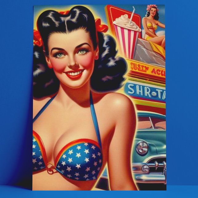 Alte Schule Mädchen der 50er Jahre Postkarte (Von Creator hochgeladen)