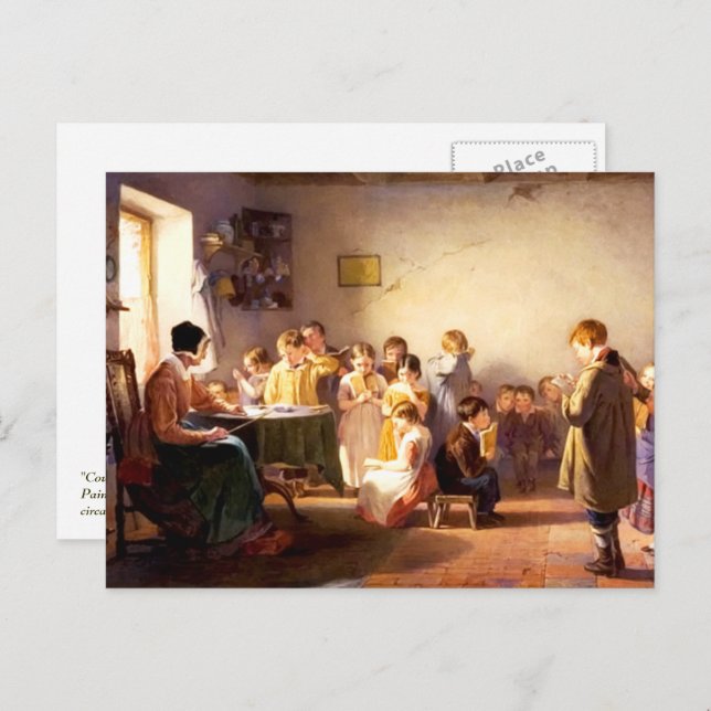 Alte Schule Malerei Kunst Postkarte (Vorne/Hinten)