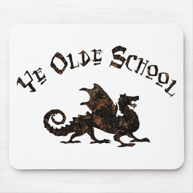 Alte Schule - mittelalterlicher Drache König Artus Mousepad (Vorne)