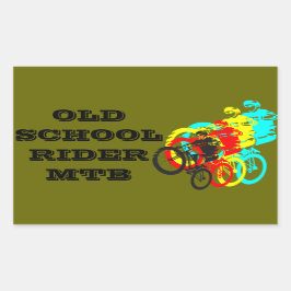 Alte Schule MTB / Trials Bike Wheelie Rechteckiger Aufkleber
