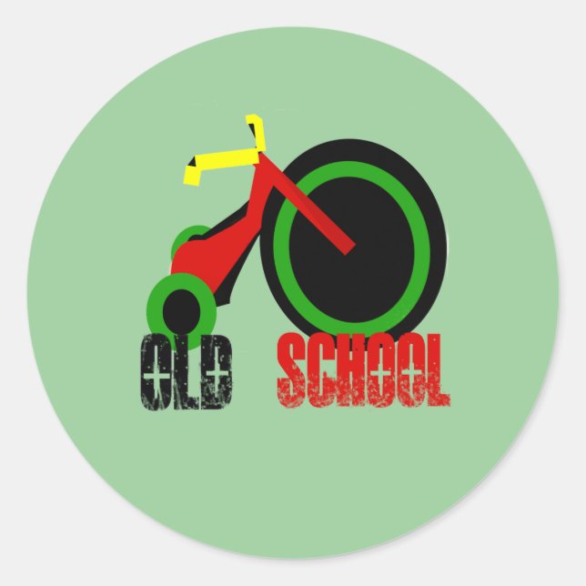 Alte Schule Runder Aufkleber (Vorderseite)