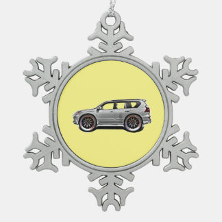 ALTE SCHULE SUV SCHNEEFLOCKEN Zinn-Ornament