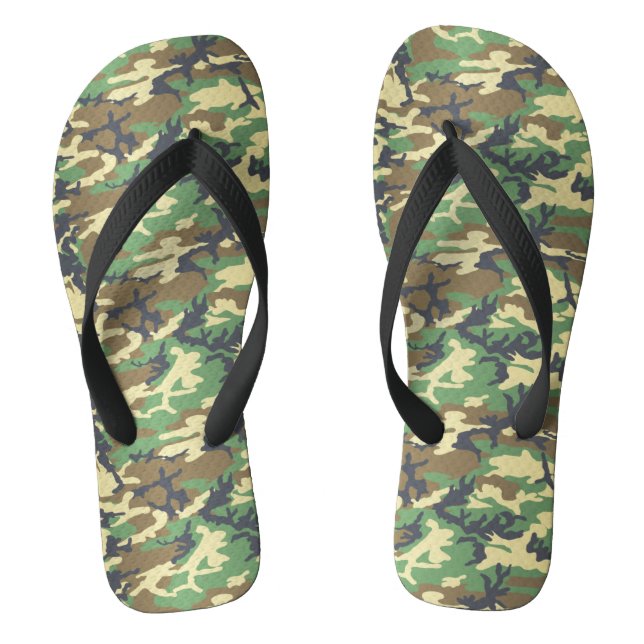 Alte Schule Woodland Camouflage Flip Flops (Fußbett)