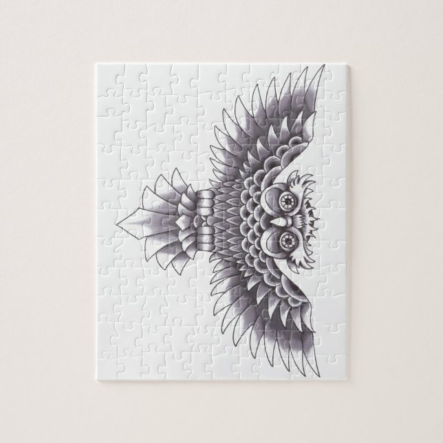 Alte Schuleulen-Tätowierungs-Entwurf (Vertikal)