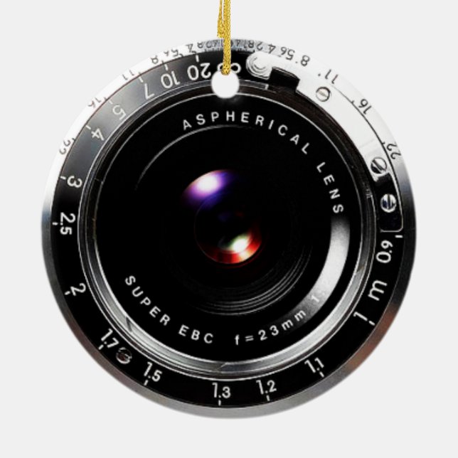 Alte Schulfilm-Kamera Keramik Ornament (Hinten)