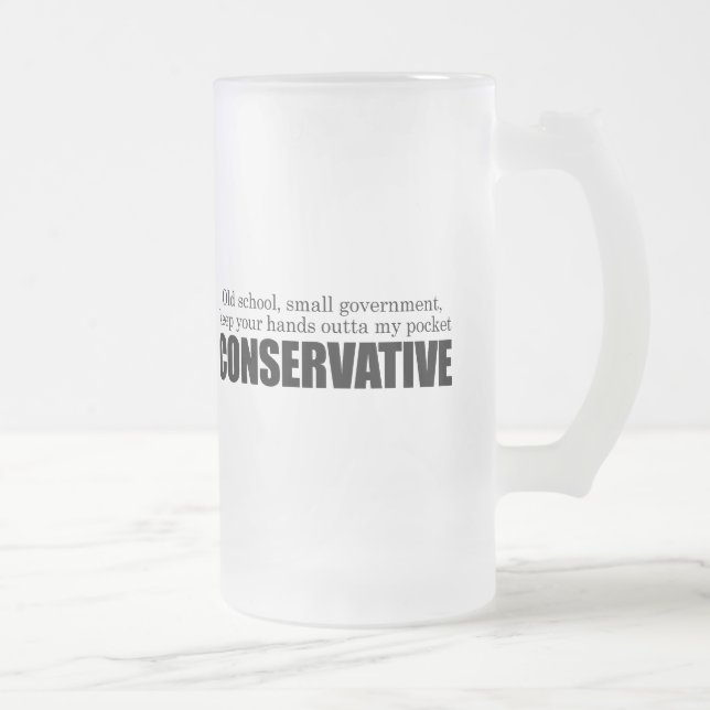 Alte Schulkonservativer Mattglas Bierglas (Rechts)