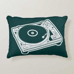 Alte Schulwachs (Vinyl) Plattenspieler Zierkissen